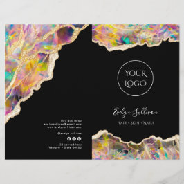 Opal design på menybroschyr för svarta tjänster