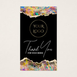 Opal design på svarta paket-infogning visitkort