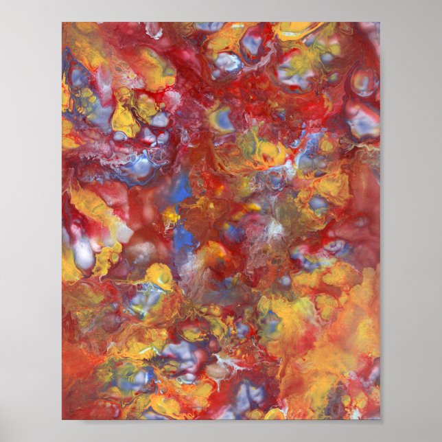 Opal Dream Abstrakt Acrylic Painting Photo Poster (Framsidan)