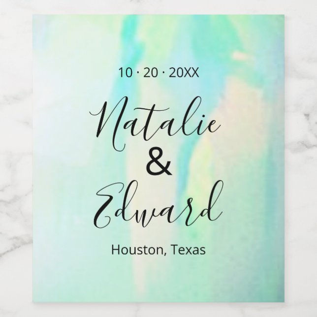 Opal Elegant Modern Vinflaska Etikett (Singel etikett)