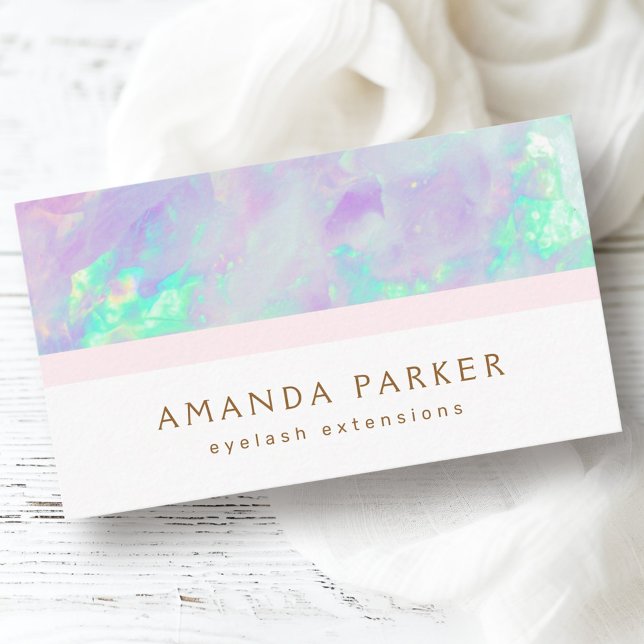 Opal färgad gräns trendig spa boutique visitkort (Opal borer trendy spa boutique beauty stylist business card)