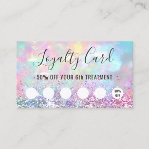 Opal förmånskort för pastel färg glitter visitkort