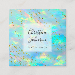 Opal-foto för FAUX glitter Fyrkantigt Visitkort