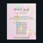 Opal-fotodesignflygare för pastel rosa flygblad<br><div class="desc">skönhetssalon professionell makeup artist fluor</div>