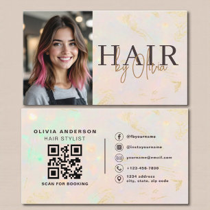 Opal Frisörstylist Foto QR-kod Visitkort