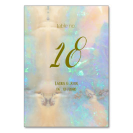 Opal Gemstone Bröllop Bordsnummer Card