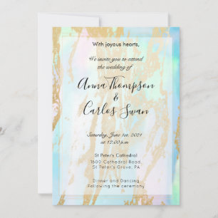 Opal Gemstone-elegant modern med guld-detaljer Inbjudningar