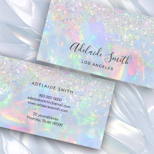 opal gemstone faux glitter, visitkort