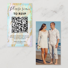 Opal Gemstone Guld Elegant modern med QR-kod Tilläggskort