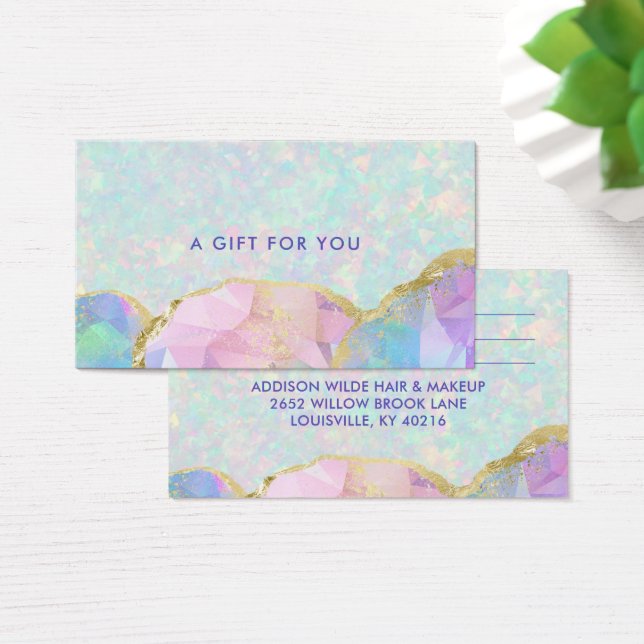 Opal Gemstone Pastel Business Gift Card Visitkort (Skivbord)