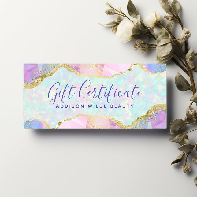 Opal Gemstone Pastel Iridescent Gift Certificate (Skapare uppladdad)