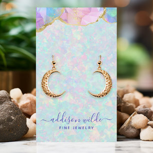 Opal Gemstone Pastel Iridescent Jewelry Visning Visitkort