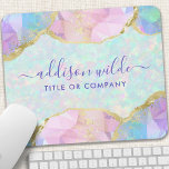 Opal Gemstone Pastel Iridescent Salon Business Musmatta<br><div class="desc">Opal Gemstone Pastel Iridescent Modern Business Mouse Pad. Den här designen har färgstarka regnbåge,  opalstenar i en contemporary stil accentuerad med guld glitter kant. Den här lysande,  giriga designen är perfekt för alla professioneller som tittar för en roligt konstnärlig företagsidentitet. Perfekt för en evenemangsplanerare,  makeup-artist,  hårstilist,  salonägare med mera!</div>
