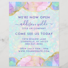 Opal Gemstone Pastel Modern Business Open Flyer