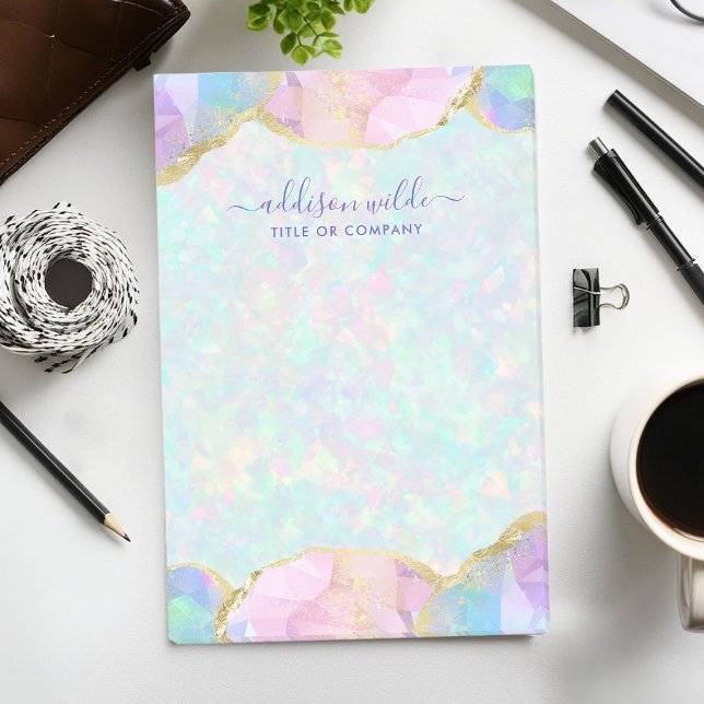 Opal Gemstone Pastel Modern Iridescent Business Post-it Block (Skapare uppladdad)