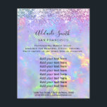 Opal glitter FAUX-holograf Flyer<br><div class="desc">skönhetssalon professionell makeup artist fluor</div>
