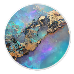 Opal Guld Gem Mönster Knopp