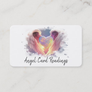 *~* Opal Heart Angel Vingar AP78 Blue QR Visitkort
