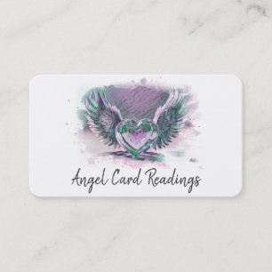 *~* Opal Heart Angel Vingar AP78 QR Pastel Visitkort