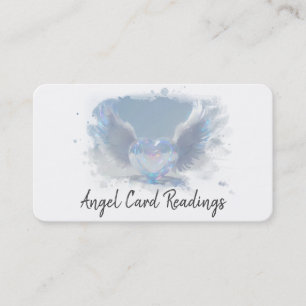*~* Opal Heart Angel Vingar AP78 SOFT BLUE QR Visitkort