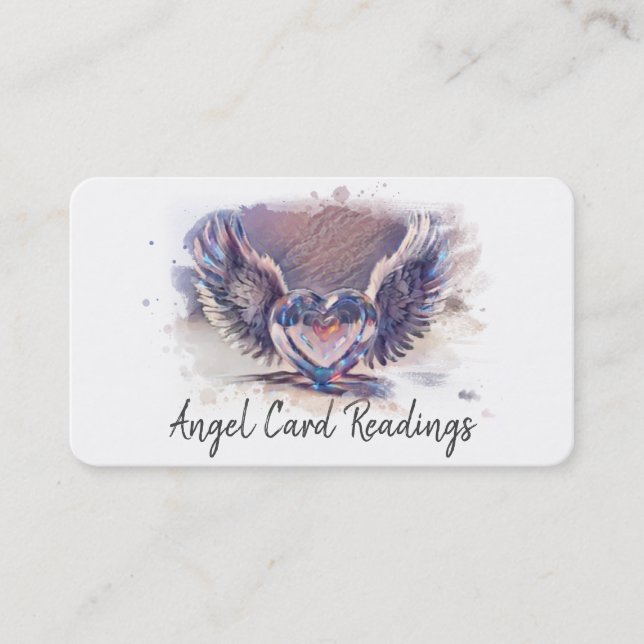 *~* Opal Heart Angel Vingar AP78 Strong Linjer QR Visitkort (Framsida)