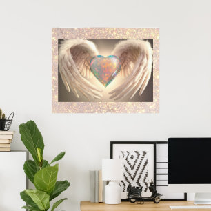 *~*~ Opal Heart Angel Vingar Feather AP78 Poster