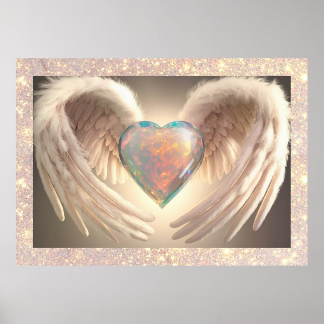 *~*~ Opal Heart Angel Vingar Feather AP78 Poster (Framsidan)
