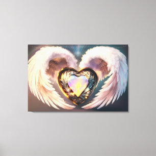 *~* Opal Heart Angel Vingar Topaz AP78 Canvastryck