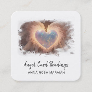 *~* Opal Heart QR Guld Angel Vingar AP78 WHITE Fyrkantigt Visitkort