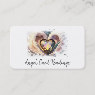 *~* Opal Heart White Guld Angel Vingar AP78 QR Visitkort