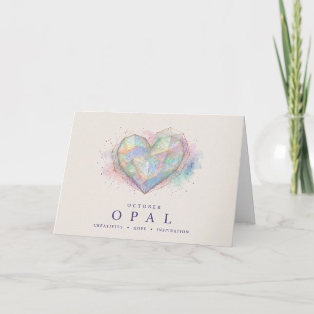 Opal Hjärtfödelsestein Kort (Framsida)