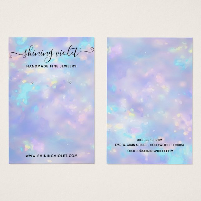 Opal Holografisk avläsning och Visning för Necklac Visitkort (Framsida & baksida)