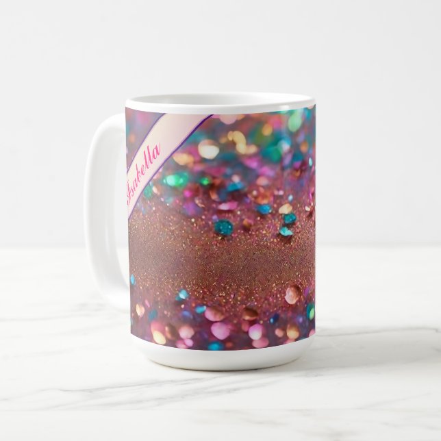 Opal Holografisk samling i Glitter Trendig Kaffemugg (Framsida vänster)