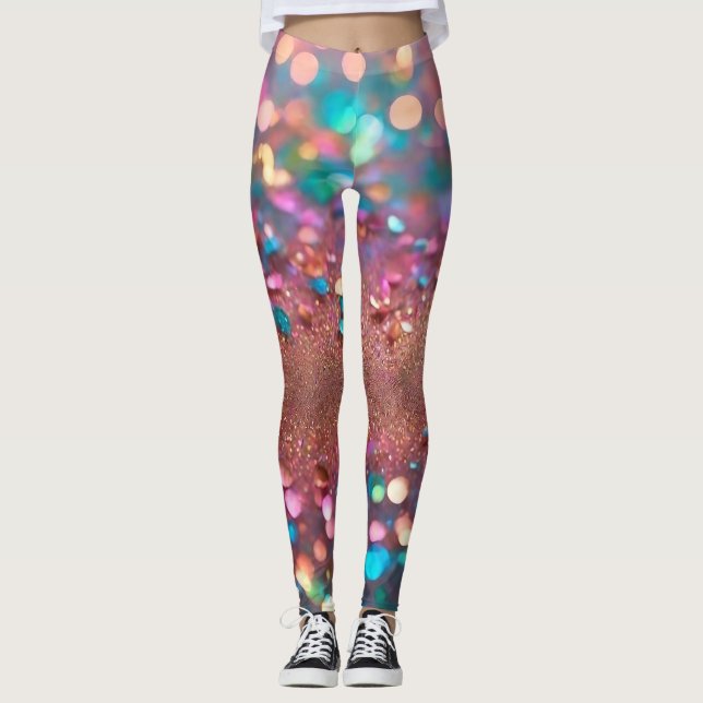Opal Holografisk samling i Glitter Trendig Leggings (Framsida)