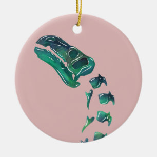 Opal Iguanodon Dinosaur Julgransprydnad Keramik