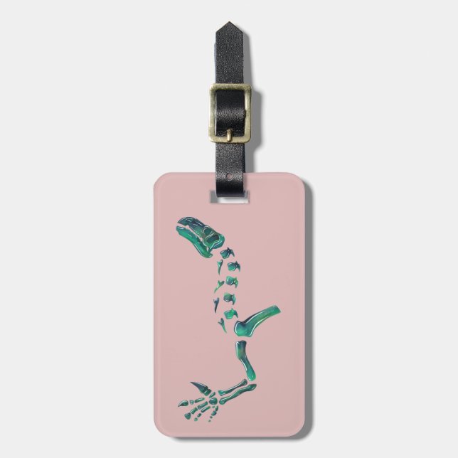 Opal Iguanodon Dinosaurie Bagagebricka (Vertikal Framsida)