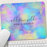 Opal Iridescent för holografisk Gnistra Musmatta<br><div class="desc">Släpp loss din inre artist med den här chicen och snyggt-muspekaren! En pulserande blandning av pastellblåsor, pinkar, lila och skapar en drömmande, vattenfärgsliknande bakgrund. Skumrande accenter från glitter ger en aning glam, perfekt för kreativets professionell. Anpassa den med ditt namn och din titel i ett modernt sans-serif-teckensnitt för ett verkligt...</div>