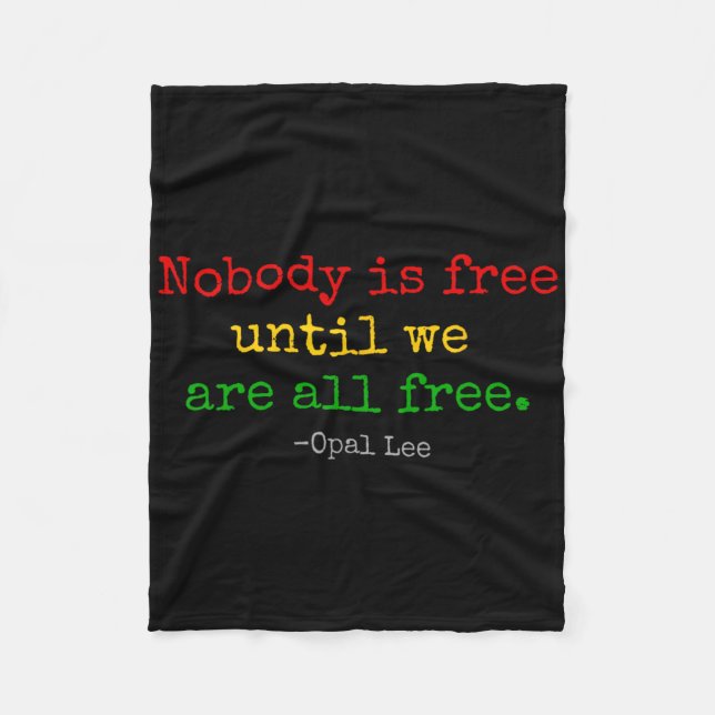 Opal Lee Junetelfte 1865 Black Independence Emanci Fleecefilt (Framsidan)
