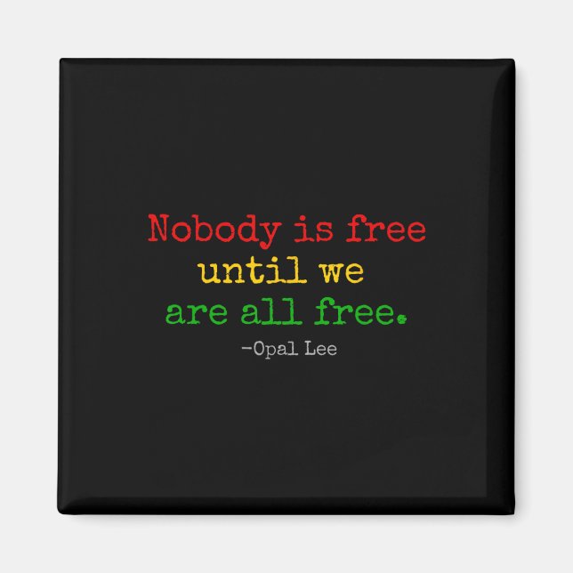 Opal Lee Junetelfte 1865 Black Independence Emanci Magnet (Framsidan)