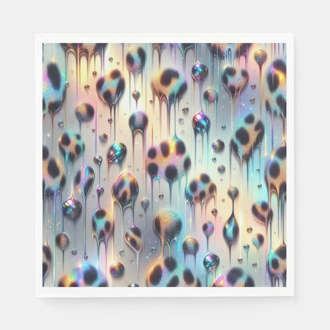 Opal Leopard Print Lyxservetter Pappersservett (Framsidan)