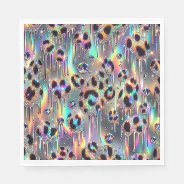 Opal Leopard Print Lyxservetter Pappersservett (Framsidan)