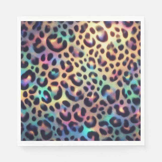 Opal Leopard Print Lyxservetter Pappersservett (Framsidan)