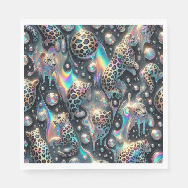 Opal Leopardyck Lyxservetter Pappersservett (Framsidan)