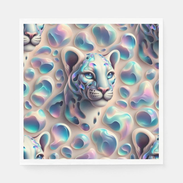 Opal Leopardycktryck Lyxservetter Pappersservett (Framsidan)