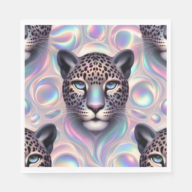 Opal Leopardycktryck Lyxservetter Pappersservett (Framsidan)
