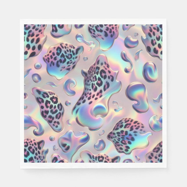 Opal Leopardycktryck Lyxservetter Pappersservett (Framsidan)