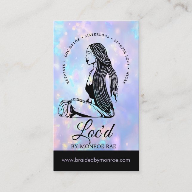Opal Loctitian & Stylist Locs Beauty Salon Visitkort (Framsida)