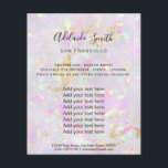 Opal Mineraldesign Flygblad<br><div class="desc">skönhetssalon professionell makeup artist fluor</div>