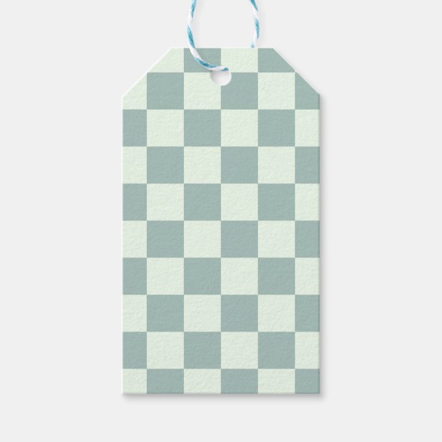 Opal och Honeydew Checkerboard Presentetikett (Framsidan)