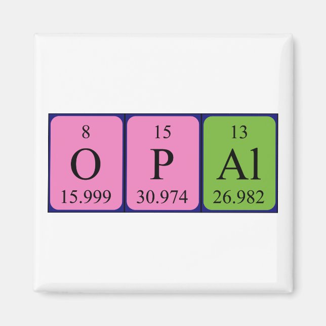 Opal Periodisk magnet bord namn (Framsidan)